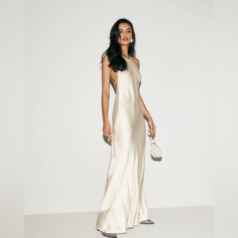 NWT Reformation Jeany Silk Dress Fior Di Latte Cream Size Small Petit